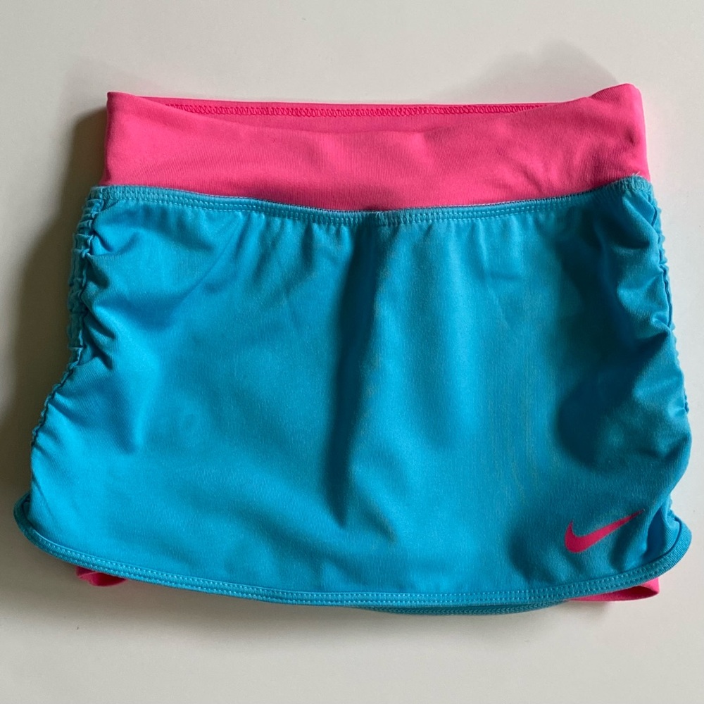 Nike Athletic Skort Size 3T blue and pink with Logo and Shorts Underneath EUC
